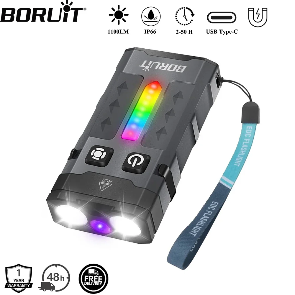 BORUiT EV20 1100LM EDC UV llav - Fishing Kit Compact reseña y precio